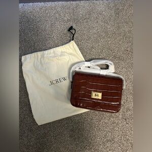 Jcrew Edie crossbody bag in Italian croc embossed leather